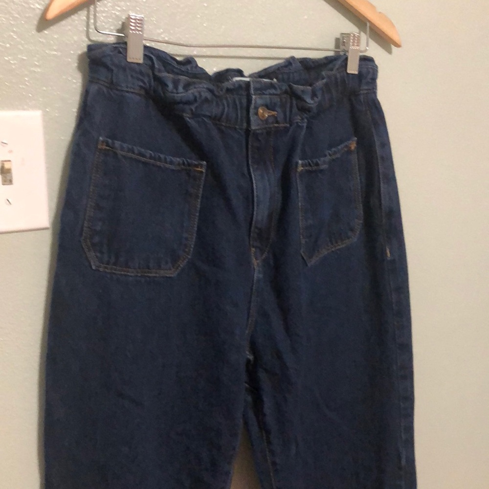 Zara High Super Waist Paper Bag Jean Size 8/10